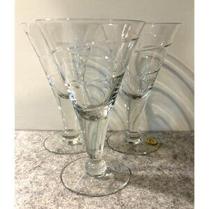 3 Susquehanna Hand Cut Swirl Design Cocktail Glasses 6.25"  # 2821